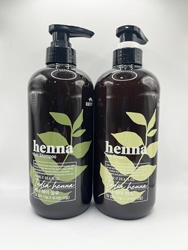 COSMOCOS Henna Hair Shampoo & Rinse Set 700ml - Nourishing, Strengthening, Repairing