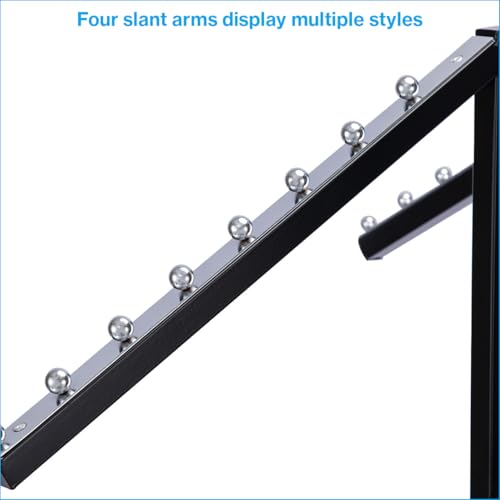 Black 4-Way Adjustable Clothing Rack with Slanted Arms - SSWBasics
