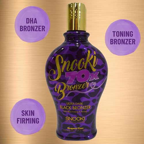 Supre Snooki Ultra Dark 70X Black Bronzer Tanning Lotion 12 ounces, Black Walnut, Henna and DHA with Aloe Vera. Paraben and Gluten Free