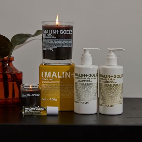 MALIN+GOETZ Rum Body Lotion | Lightweight Hydrating Lotion with Vitamin B5, Avocado + Grapeseed Oils | Nourishing, Fast-Absorbing Moisturizer | Vegetarian + Cruelty-Free | Dark Rum Scent (8.5 Fl Oz.)