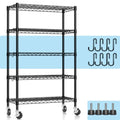 Hodonas 5-Tier Heavy Duty Wire Shelving 1900 lbs with Rolling Wheels, 36W x 14D x 75H