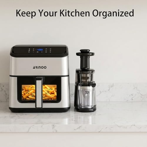 8 Qt Air Fryer with Viewing Window, 8 Presets & Recipe Book