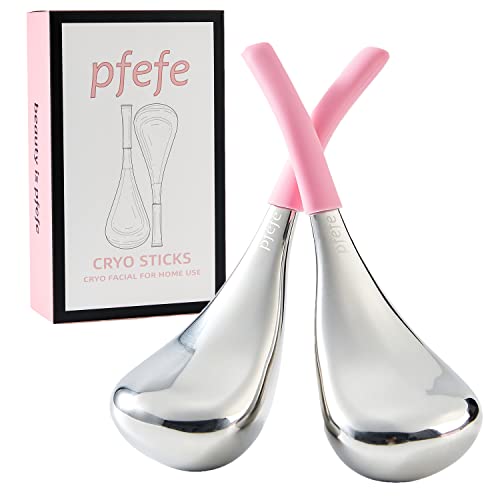 Ice Globes for Face and Eyes - Cryo Facial Skin Care Tools - Silver & Pink