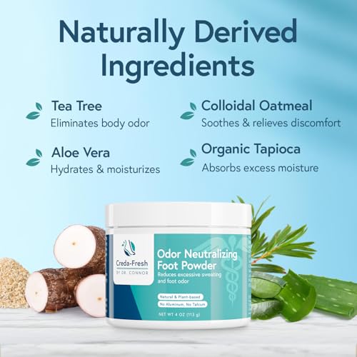 Unscented Plant-Based Foot Powder for Excessive Sweating & Odor Control - 4oz