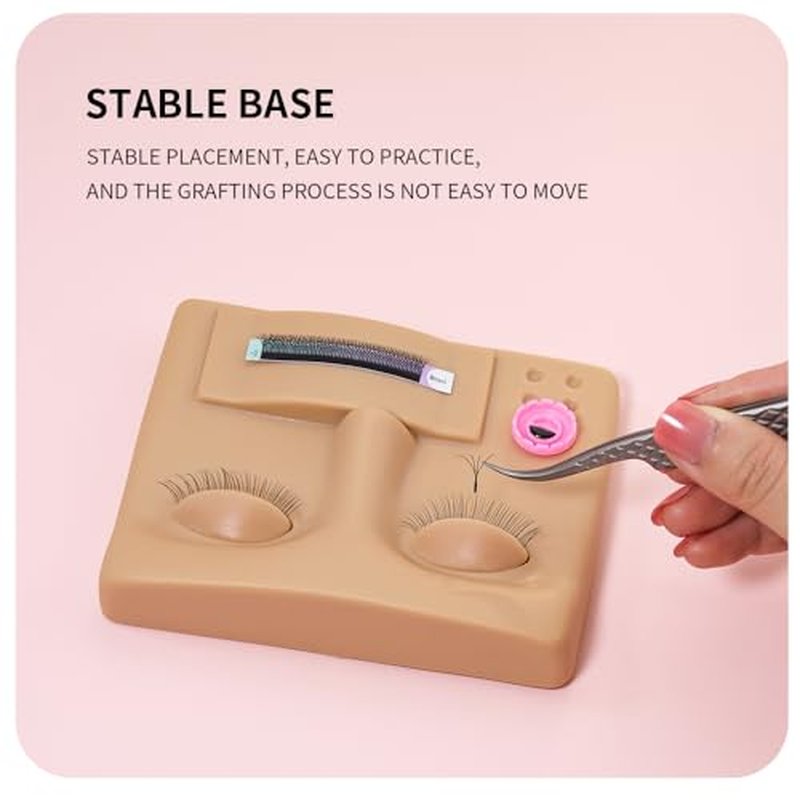 3-in-1 Eyelash Extension Mannequin Head with 4 Pairs Removable Eyelids, Black Color