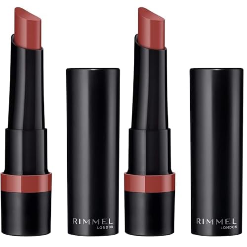 Rimmel Lasting Finish Matte Lipstick, 180 Blushed Pink (Pack of 2)