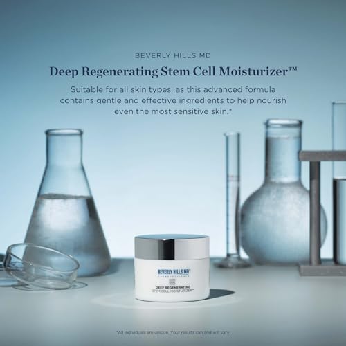 Beverly Hills MD Deep Regenerating Stem Cell Moisturizer- Brighten & Revitalize the Look of Skin on Face, Neck w/Swiss Alpine Rose Stem Cells & Hyaluronic Acid- Smooth + Plump Formula