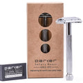 Parker 29L Chrome Safety Razor with Long Handle & Butterfly Open