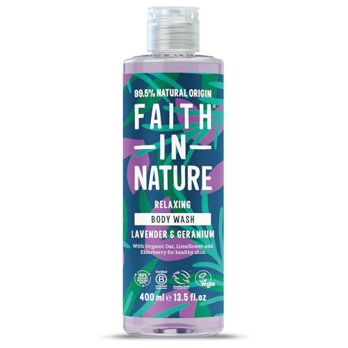 Lavender & Geranium Body Wash 400ml - Calming, Paraben & SLS Free - Faith in Nature