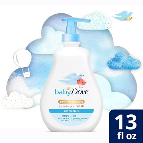 Baby Dove Sensitive Skin Baby Body Wash 3-Pack - Hypoallergenic & Gentle for Newborns