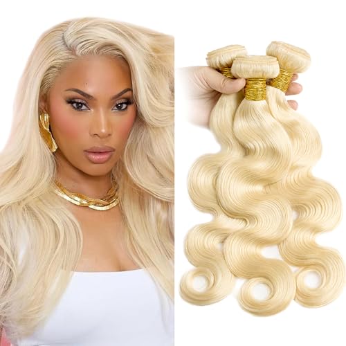 AuokMar 613 Blonde Human Hair Bundles Body Wave 12/14/16 Inch Variation of THIS listing
