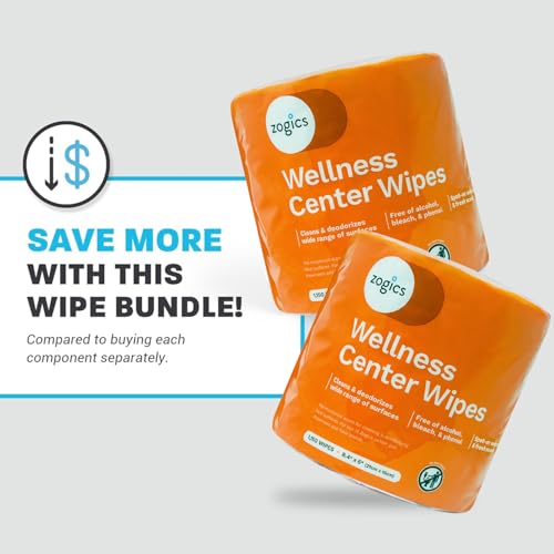 Zogics Wellness Center Cleaning Wipes 1150 Count Pack of 2 – Gym Equipment & Surface Disinfectant