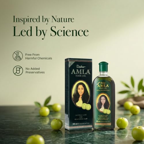 Dabur Amla Hair Oil 16.9 Fl Oz Pack of 3 - Nourishing Herbal Hair Oil with Amla & Botanical Extracts - Ayurvedic Hair Strengthening for Men & Women