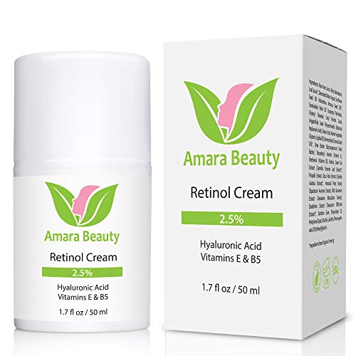 Retinol Cream for Face 2.5% with Hyaluronic Acid & Vitamins E & B5 - Pack of 2, 1.7 Fl Oz