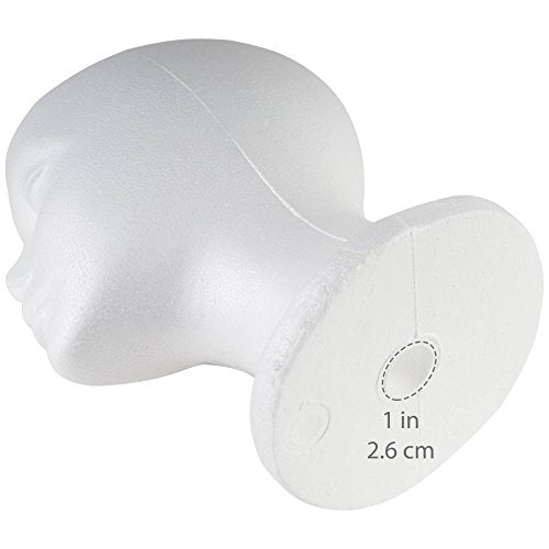 SHANY Styrofoam Model Heads ,Hat Wig Foam Mannequin Female Wig Head Stand ,Mannequin Head for wigs , Wig Holder - Round Base , 11 Inches Female Mannequin Head - 3 Pieces