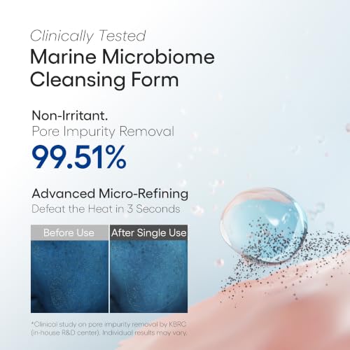 piCore Marine Microbiome Cleansing Foam - Gentle Skin Deep Cleanser, LHA Micro Bubble, 4.06 Fl Oz