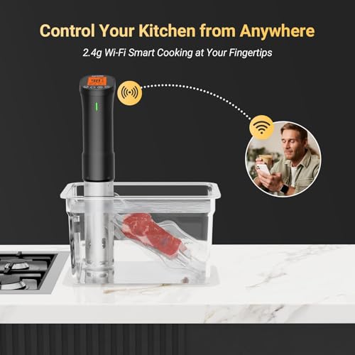 WiFi Sous Vide Cooker 1000W with App Control, Precise Temperature & Timer