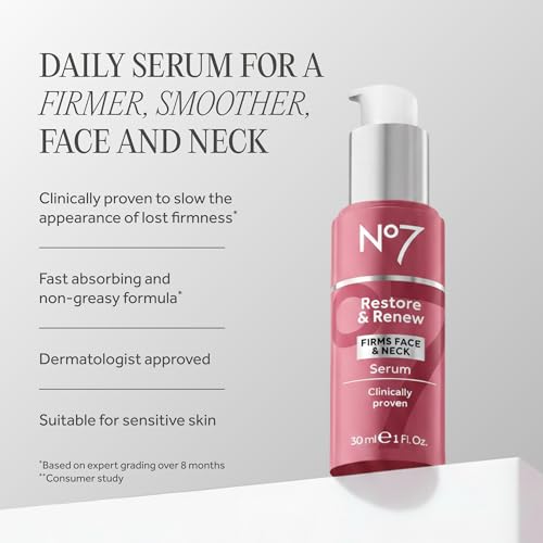 No7 Restore & Renew Sculpting Face & Neck Serum 1 Fl Oz