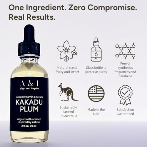 Vitamin C Serum with Organic Kakadu Plum Oil 2oz - Natural Skin Brightening