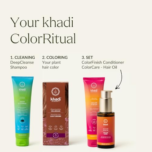 Khadi Light Brown Herbal Hair Dye - Natural Permanent Hair Color for Grey Coverage