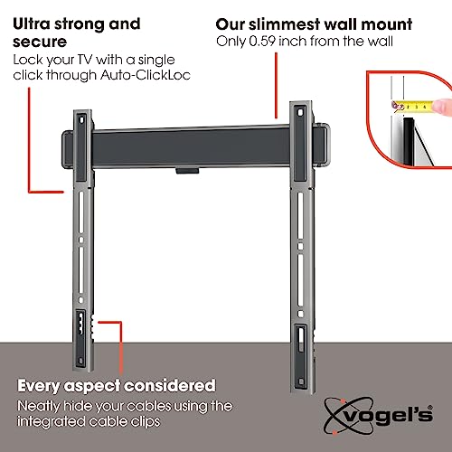 Vogel's Ultra-Slim Fixed TV Wall Mount 32-77 inch, Max 165 lbs, 0.59 inch Depth, Universal Compatibility