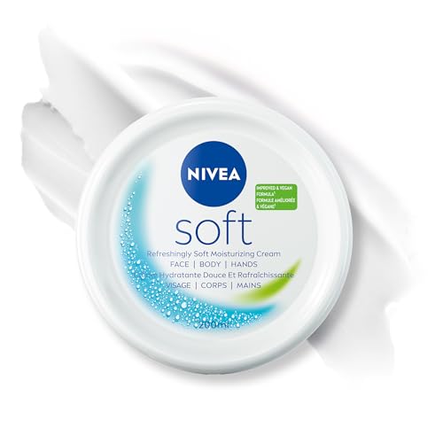NIVEA Soft Moisturizing Cream 6.8 oz Pack of 4 - Hydrating Face & Body Lotion