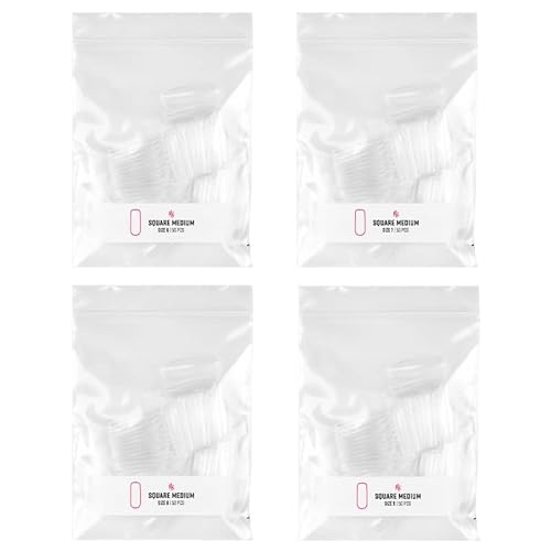 Kiara Sky Gelly Tip Soak Off Nails Refill Packs - Square Shape (Medium Length) (Sizes 6, 7, 8, 9)
