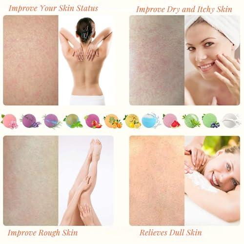 Large Bath Bomb Gift Set with 12 Scents - Handmade Organic Natural Spa Relaxation