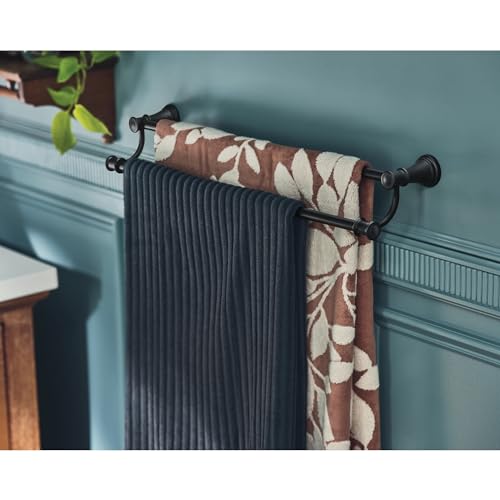 Moen Belfield 24-Inch Double Towel Bar Polished Nickel - Bathroom Accessory