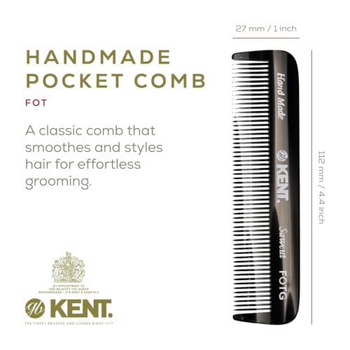 6 Pack Fine Tooth Beard & Hair Comb - 4.5 Inch Handmade Pocket Travel Grooming Comb for Men & Women - Graphite