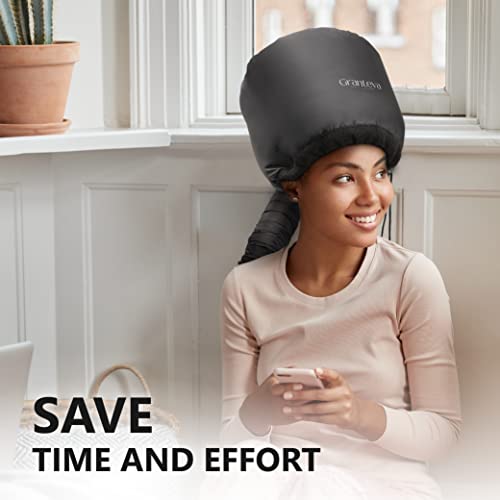 Hooded Hair Dryer with Headband - Diffuser Cap for Curly Hair, Faster Drying
