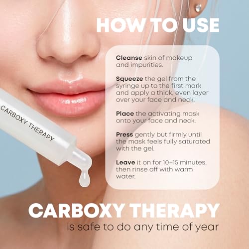 Carboxy CO2 Therapy Face & Neck Mask Set of 5 - Hydrating, Anti-Aging & Pore Tightening