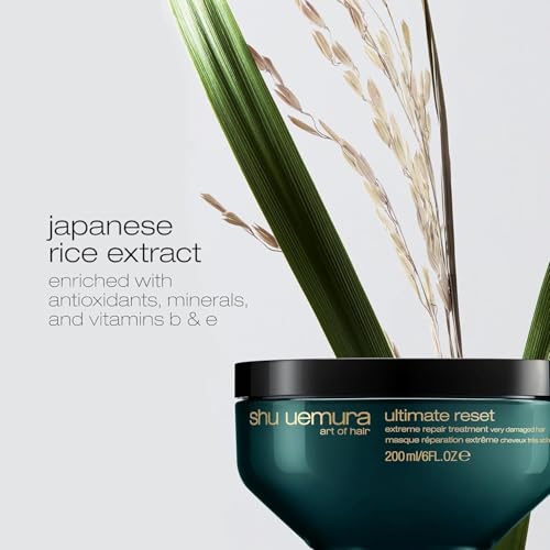 shu uemura art of hair ultimate reset extreme repair hair mask - formulated with japanese rice extract to reduce split ends and breakage, deeply conditions and nourishes very damaged hair