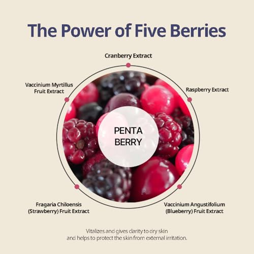 Penta Berry Panthenol Repair Peel Pads - Exfoliating Toner for Sensitive Skin, 70 Vegan Biodegradable Pads