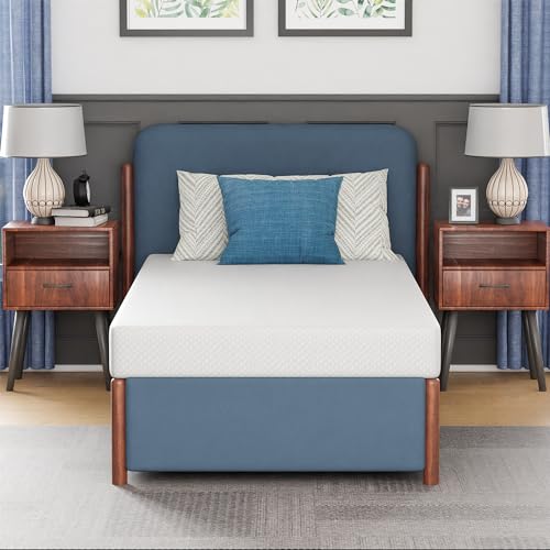 Twin Gel Memory Foam Mattress - 6 Inch Support Bed, Fiberglass Free, CertiPUR-US Certified, Cool Sleep - White