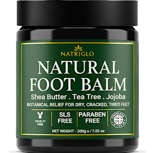 Natriglo Organic Tea Tree Foot Balm 7.05oz - Intensive Callus & Heel Repair for Dry, Cracked Feet
