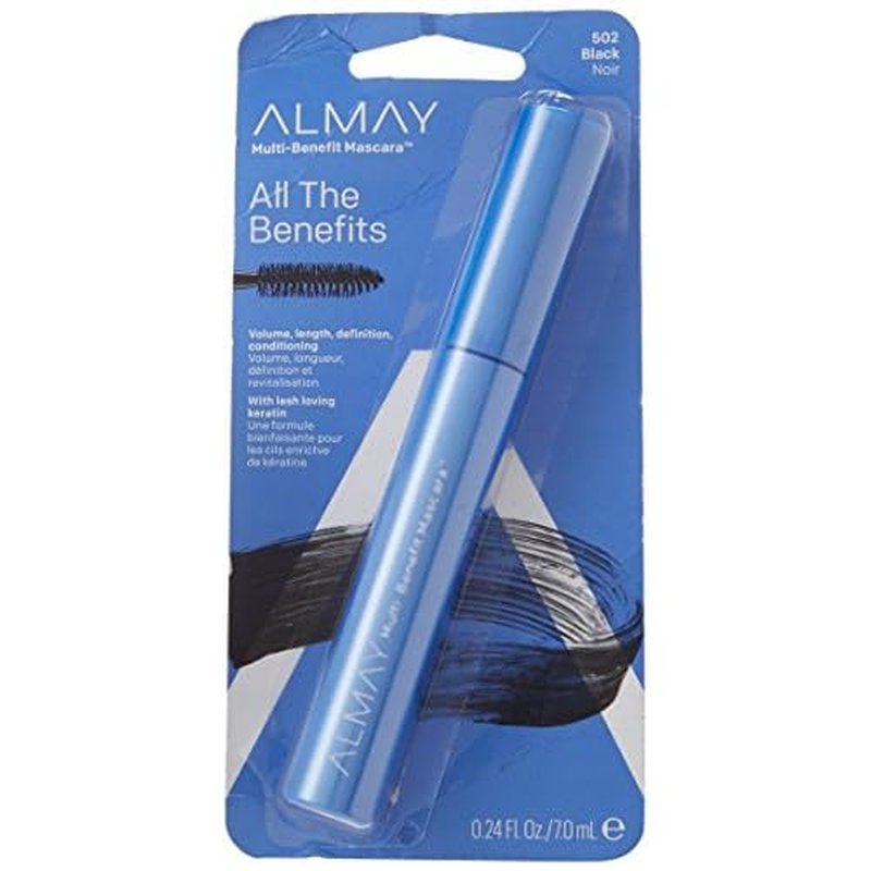 Almay Mascara,Volume,Length,Definition & Conditioning,Multi-Benefit Eye Makeup,Hypoallergenic and Fragrance-Free (Packaging May Vary),502 Black,(Pack of 2)