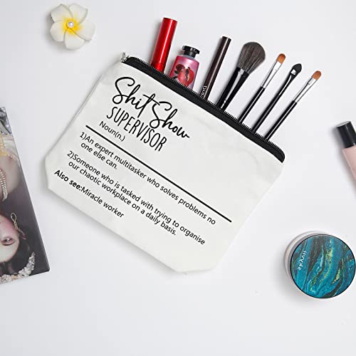 WZJHCL Shit Show Supervisor Definition Survival Kit Boss Lady Appreciation Gift Team Manger Cosmetic Kit Director Makeup Pouch (Shit Show Supervisor)