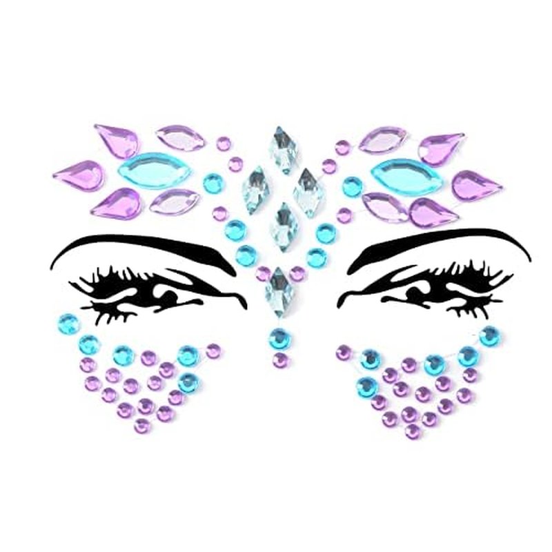Face Gems Adhesive Glitter Jewel Tattoo Sticker Festival Gems Rave Party Body Make Up (9 PCS Z9ZAKMIXA)