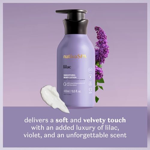 Nativa SPA Body Smoothing Lilac Bundle: Body Lotion (13.5oz) & Whipped Body Oil (6.1oz) with Nourishing Quinoa Oil + Bioretinol