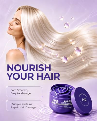 JVR Purple Hair Mask & Toner for Blonde, Silver & Bleached Hair 9.88 oz