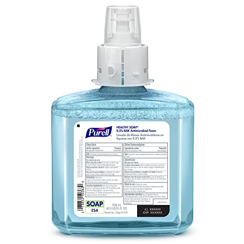 PURELL Brand HEALTHY SOAP 0.5% BAK Antimicrobial Foam, Lightly Fragranced, 1200 mL Refill for PURELL ES4 Manual Soap Dispenser (Pack of 2) - 5079-02 - Manufactured by GOJO, Inc.