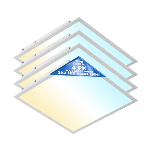 2x2 LED Flat Panel Light 5CCT Selectable Drop Ceiling Fixture 4 Pack