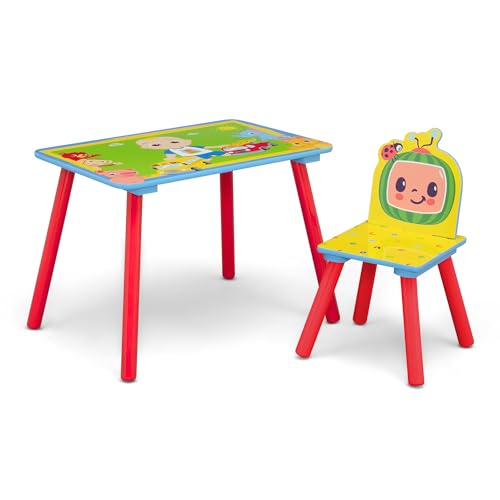 Toddler Room-in-a-Box Set with Bed, Table, Chair & Toy Box - CoComelon Style - Green
