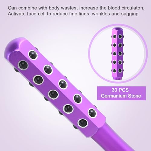 Purple Germanium Face Roller Uplifting Skin Care Massager - Anti-Aging & Blood Circulation