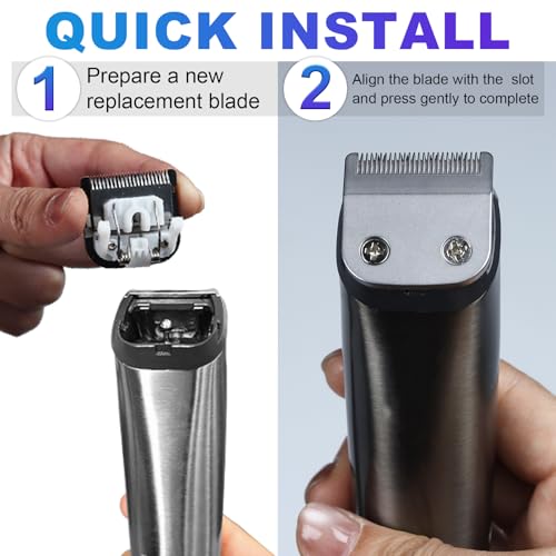 59300 Stainless Steel Replacement Detachable 30mm Standard Blade Compatible with WHAL All in One Lithium Ion Trimmer 9864/9864SS/9686/9818A/9854L/9876L/9854/WSS3L/SS2L etc (3 Pack)
