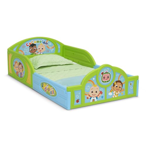 Toddler Room-in-a-Box Set with Bed, Table, Chair & Toy Box - CoComelon Style - Green