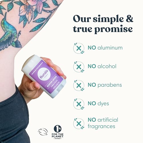 Humble Aluminum-Free Deodorant Mountain Lavender 2.5 oz Stick - Pack of 3, Lavender/2.5 Oz/Pack of 3/Aluminum Free Original