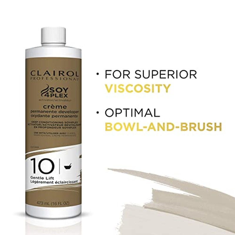 Clairol Professional Cr?me Permanente 10 Volume Hair Developers, 16 oz. | For Coloring, Lightening & Lifting with Deep Conditioning Formula | Packaging May Vary