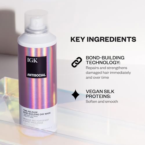 IGK Antisocial Dry Hair Mask Full Size Overnight Bond Repair for Damaged Hair